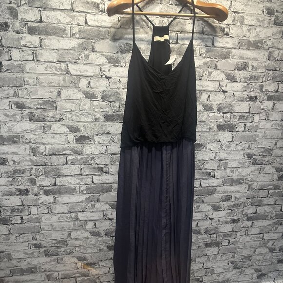 EUC Ann Taylor Spaghetti Strap Midi Dress Black & Grey Size XL Tall - Picture 3 of 15